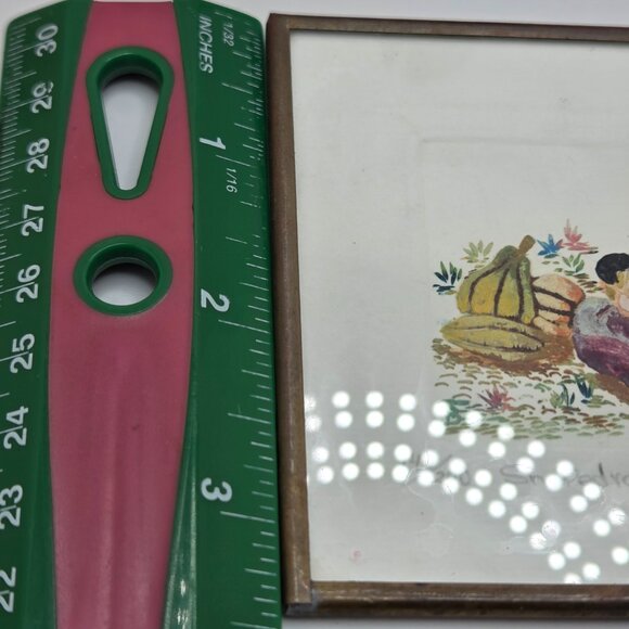 Vintage Original Indigenous Art Scene Mother Child Signed Numbered Matted Framed - Picture 6 of 9